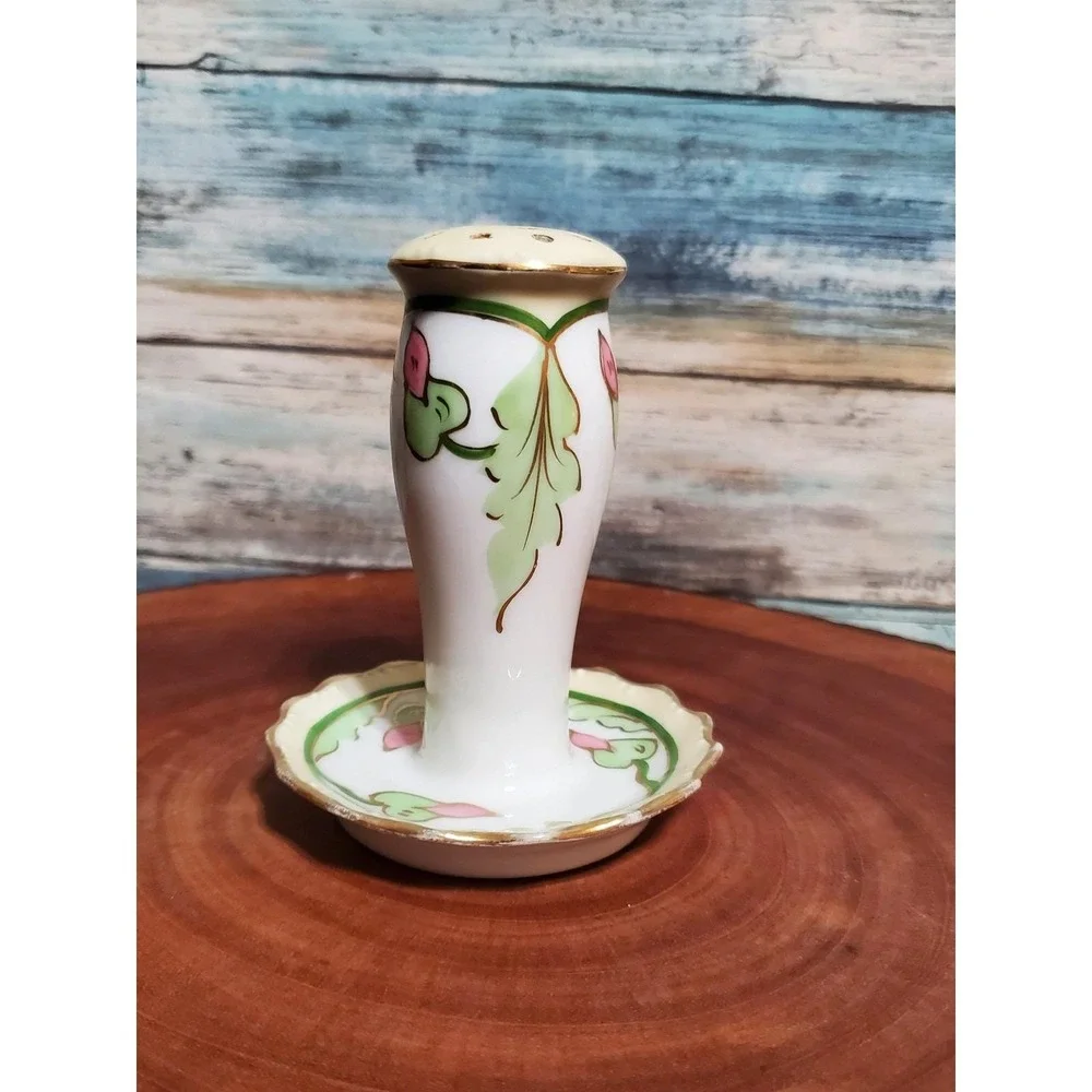 Limoges‎ France AK & CD Porcelain Hat Pin Holder Art Nouveau Floral Gold Trim